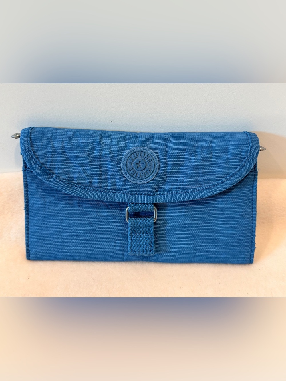 Kipling Bright Blue Nylon Fold-Over Wallet